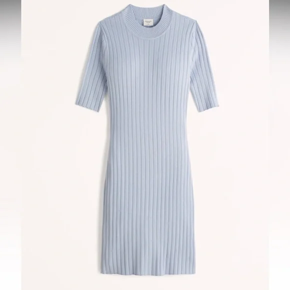 Abercrombie & Fitch | Dresses | Abercrombie Mockneck Mini Sweater Dress  Light Blue | Poshmark